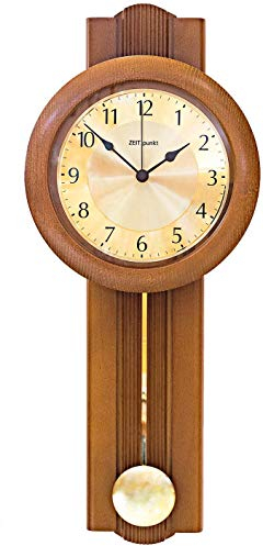 Zeit.Punkt Dornbirn Wanduhr Pendeluhr mit Funkuhrwerk, Made IN Germany, Kirsche - 345410