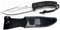 Muela Cuchillo PREDATOR-14W hoja de acero MoVa de 12,5 cm y empuñadura de micarta gris biselada para Caza, Pesca, Supervivencia y Bushcraft Realizado en Ciudad Real + Portabotellas de regalo