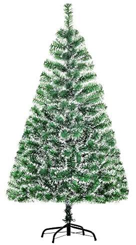 HOMCOM Künstlicher Weihnachtsbaum 1,5 m Christbaum Tannenbaum 416 Äste Metallfuß PET Grün