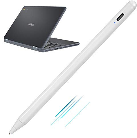 EDIVIA Chromebook Flip 2-in-1 Touchscreen Laptop Stylus Pen, Active Pen Digital Capacitive Stylus with Ultra Fine Tip, Touch-Control and Rechargeable, White