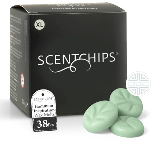 Scentchips® Hammam Inspiration XL Duftchips – 38 Stück – Orientalisch-frischer Raumduft mit Spa-Note – Duftwachs für Duftlampe & Wachsbrenner – Wax Melts als Alternative zu Duftkerzen & Duftölen