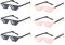 HENGBIRD Mosaik Brille 6er Set, Party Sonnenbrille, Rund, Retro, Pink/ Schwarz, Ideal für Urlaubspartys, Familien & Freunde