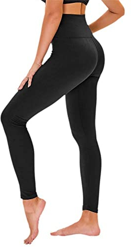 TNNZEET Leggings Femme Taille Haute, Pantalon de Sport Femme Grande Taille Doux pour Gym, Yoga, Entraînement(Noir,S-M)