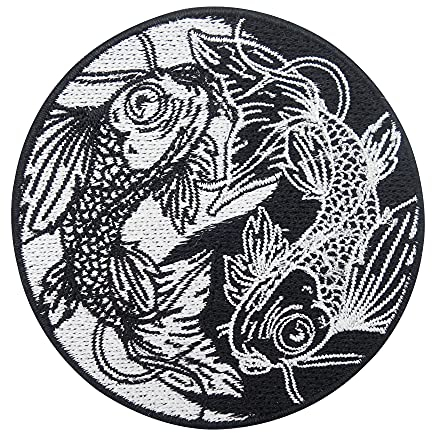 Finally Home Yin und Yang Koi Fische Patch zum Aufbügeln | Patches, Fisch Bügelbild, Japan Flicken, Aufnäher