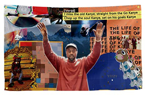 The Old Kanye Flagge Lustige Flaggen für Zimmer 90 x 150 cm College Wohnheim Zimmer Dekor Männerhöhle Frat Wand Indoor Outdoor Flagge mit Bassösen