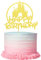 Arthsdite Castle Birthday Cake Topper, Castle Theme Birthday Party Decoration, Princess Prince Happy Birthday Cake Decoration - Gold Glitter