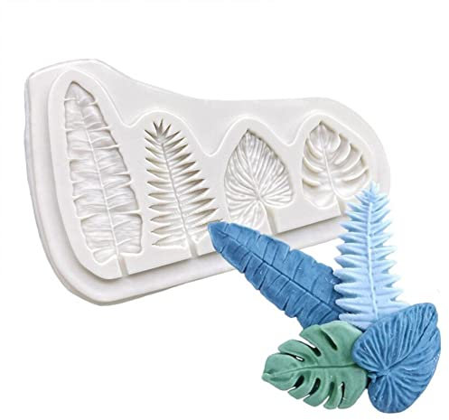 Blatt Silikonform, Tropische Blätter Formlüfter Palmblattform Schokolade Schokolade Fondantform Für Stammböden Backzucker Kuchen Dekorieren