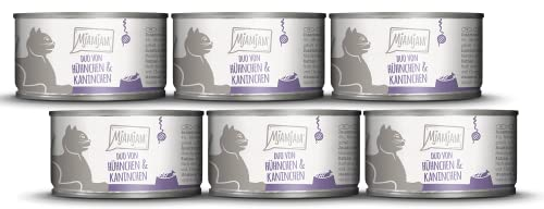 MjAMjAM - Premium Nassfutter für Katzen - DUO von saftigem Hühnchen & Kaninchen an gedämpftem Kürbis, 6er Pack (6 x 100 g), getreidefrei mit extra viel Fleisch