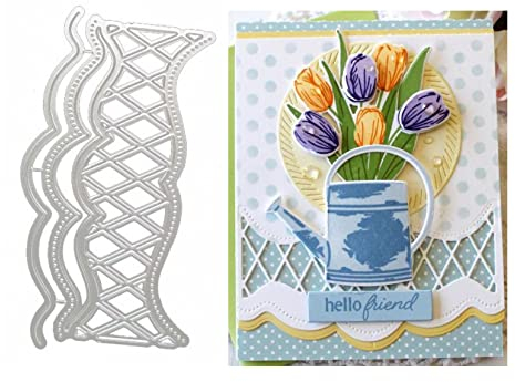Qoiseys Gitter-Metall-Stanzformen für Kartenherstellung, Stanzschablonen für DIY, Scrapbooking, Fotoalbum, Papier, Basteln, Prägeschablone