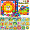 Japace Mosaik Steckspiel ab 2 Jahre, Kinderspiel zum Farbenlernen, 20 Karten und 46 Steckperlen Kinderspiele Vorschulspiel Bunte Zuordnungsspiel Geschenk für Jungen Mädchen 2, 3, 4 Jahre Kinder