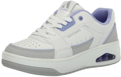 Skechers Uno Court, Zapatillas de Deporte Mujer, Cuero Blanco Lav Duraleather Trim, 37 EU