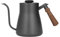 Topyond Gooseneck Water Kettle with Thermometer,850ml Stainless Steel Pour Over Coffee Tea Kettle,Premium Food Grade Stainless Steel with Wood Handle,for Home Camping Kitchen Black