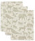 Jollein 536-848-67043 Lot de 3 Gants de Toilette Motif Animaux Olive 15 x 20 cm
