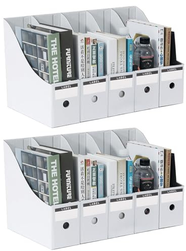 DUOAIKE Magazine File Holder Pack of 10,for Files,Papers, Documents & Stationary, Recyclable Magazine Rack for Home,Office Desk & Shelves,School Dormitory Office Home (6)