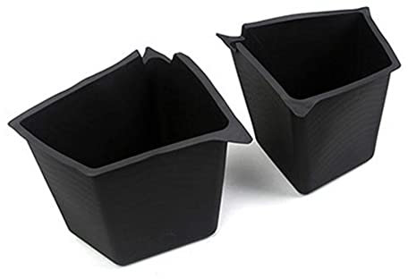 Cakievro For Tes-la Model Y Car Trunk Side Storage Bins Cargo Compartment Liners TPE Box Boot Organizer Bucket