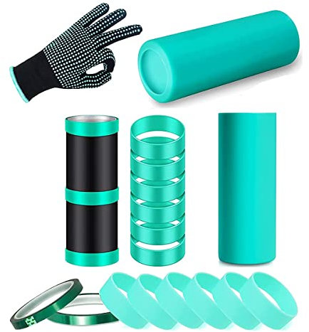 Hutsrai Sublimation Blanks Cristal Silicona Correa Kit para 20 Oz Tight Straight Blanks, Sublimación Blanks Glass Silicone Strap Kit