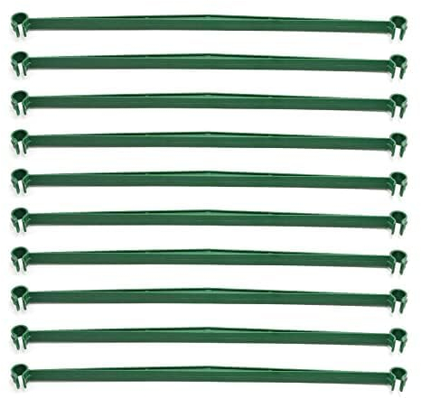 100 Stück Holzpfähle ca. 30 cm lang und 2 Schnallen für Tomatenkäfig, zum Verbinden von Pflanzstäben mit einem Durchmesser von 11 mm