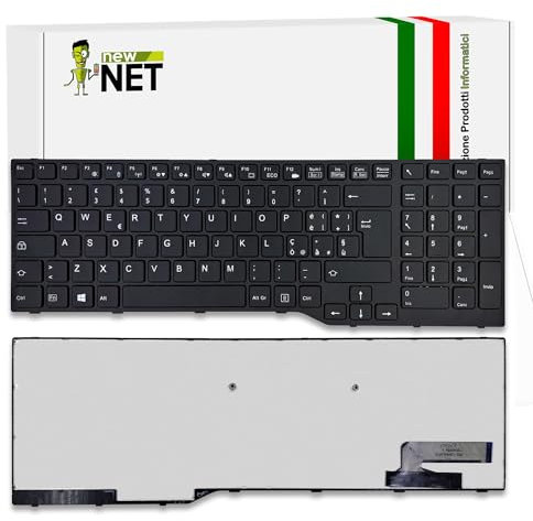 new net - Tastiera Compatibile con Notebook Fujitsu CP648390-01, CP648390-03, MP-13K6003930 Rev:A, CP648390-05, CNYACP648390-0151A00901 [Frame Nero - Italiana]