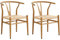 GrandCA HOME 2er-Set Esszimmerstühle,Gewebte Küchenstühle mit Rattan-Sitzkissen und Metallbeinen,Vintage-Stühle für Küche und Esszimmer, Eiche