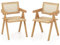 COSTWAY Juego de 2/4 Sillas de Comedor, Silla de Salón Moderna con Marco de Bambú, Respaldo y Apoyabrazos de Imitación Caña, Sillones de Ratán para Cocina, Comedor, Natural (2 Piezas)