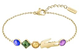 Lacoste Ohrstecker, Gliederarmband oder Gliederhalskette für Damen Kollektion DEVA aus Geldgoldfarb, Bracelet