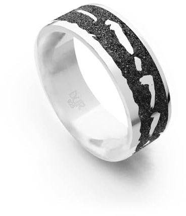 DUR Schmuck: Ring, Nachtring Nordsee 7 mm mit Lavasand, R6037 RingSize 60 (19.1)