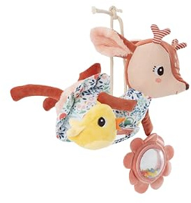 Lilliputiens - Acti-Nomade Stella das Rehkitz - Spielzeug für Babys - Ideal für Kinderwagen oder Autositz - Sensorische Stimulation - Weicher und lustiger Reisebegleiter - Ab Geburt-83521