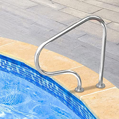 Barandilla para piscina Base de montaje rápido para barandilla de piscina | Pasamanos para piscina de acero inoxidable | Toboganes para piscinas enterradas para SPA, piscina enterrada