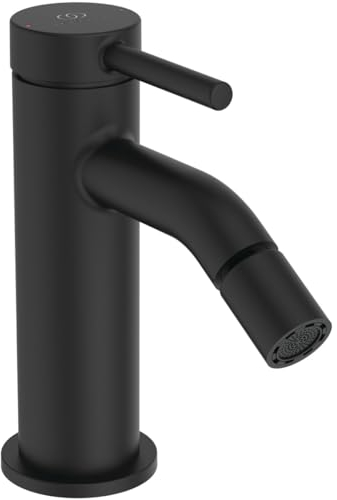 Ideal Standard Ceraline Nuovo Bidetarmatur ohne Ablaufgarnitur – Wassersparende Einhebel-Armatur in Schwarz (Silk Black)