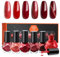 Modelones Winter Red Nail Polish Kit - 6 Colors, Quick Dry, Glitter, Long Lasting, Manicure DIY Home Salon
