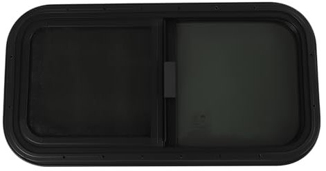 Wohnwagen Fenster Ausstellfenster Wohnmobil Fenster horizontal-schiebefenster Camper Wohnwagen Fenster, mit Insektenschutzgitter Wohnmobilausstattung 600 x 300mm Schwarz