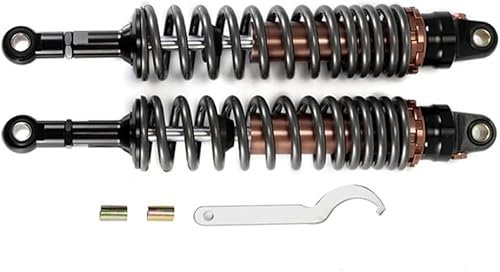 Hegeiisy 380mm 8mm Feder Universal Motorrad Stoßdämpfer Hinterradaufhängung ATV Quad Scooter Dirt Bike für YZF R1 YZF R6 YZF 125 Titanfarbe