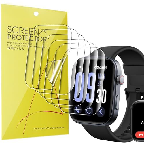 Blueshaweu 6 Pezzi Pellicola Compatibile per Fitpolo GTX12 1.99” Smart Watch, Sensibile al Tatto, Senza Bolle, HD Trasparente TPU Film. (trasparente)