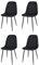 KEKOHOME Juego de 4 sillas de Comedor Sole con Patas de Acero Negro Mate, Tejido Negro