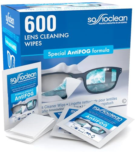 600 Brillen-reinigungstucher Soffioclean Brillenputztücher und Reinigung von Displays Bildschirmen - Antibeschlag und Entfernen Schmutz und Fett - Empfindlich und Wegwerfbar
