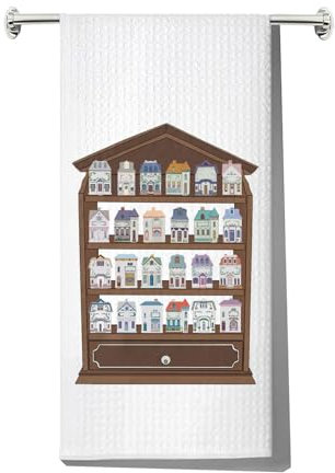 MYSOMY Serviette de cuisine à épices pot à épices cadeau pour amoureux porcelaine pot à épices torchon maison à épices serviette de cuisine (nombreuses maisons UK)