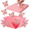 Halinuia Schmetterling Explosion Geschenkbox Fliegende Schmetterlinge überraschungsbox 14,2x14,2x12,4 CM Surprise Box Rose Geschenkverpackung Geburtstag Bastelset für Valentinstag Weihnacht Muttertag