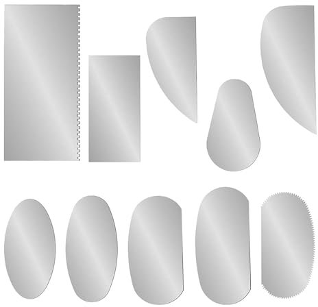 10 Pcs Stainless Steel Pottery Tools Set,Durable Clay Tools,Sharp Serrated Scraper,Rounded Edge Molding Scraper Cutter,Flat Metal Clay Sculpting Tools Set,for Sculpting Texturing Artists