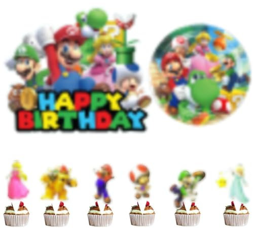 OGLYMRA Torte Topper, 35 Stück Cupcake Topper, Tortendeko Kinder, Kuchendeko Geburtstag, Deko Torte Kinder, Kuchendekorationsset, Mehrfarbig, 35 Stück, Kindergeburtstag