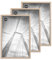lincoolart Cadre 50x70 Bois Naturel Lot de 3 -MDF Cadre Photo 70x50 Mural avec Verre Acrylique Incassable - Pour Grandes Puzzle,Photos, Posters, Images​