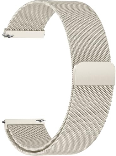 Wepro 20mm Magnet Metall Armband Kompatibel für Samsung Galaxy Watch 7 6 5 4 FE 40mm 44mm, Gear S2, Active 2, Edelstahl Mesh Ersatz Uhrenarmband Herren Damen für Garmin Vivoactive 6 5 3