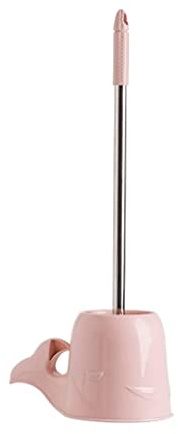 IWENZHKPA Brosse WC Baleine Toilette Brosse Nettoyage Ensemble Salle De Bain Coin Mort Maison en Plastique Porte-Brosse Cuvette Toilette Et Supports(Rosa)