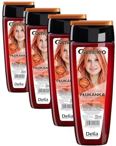Cameleo - Apricot Hair Toner with Citrus Water, NO Yellow Shades, Tones, Semi Permanent Hair Dye - Blonde, Grey Hair - Colour & Care - Paraben Free | 200ml (Pack of 4)