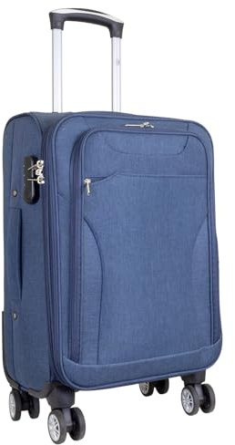Monopol Kleiner Weichgepäck-Koffer Handgepäck Cremona Trolley Größe S (Blau)