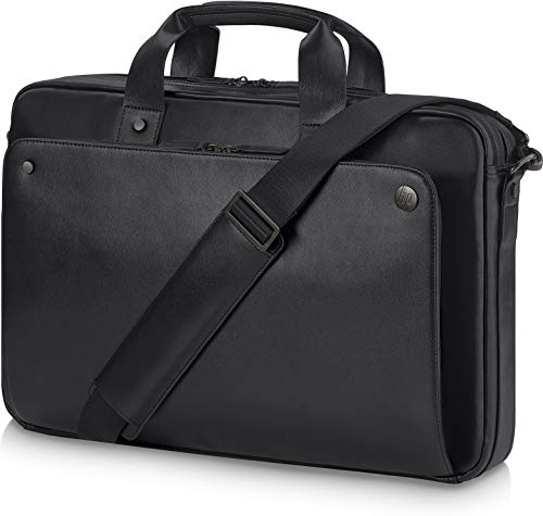 HP Sacoche Executive à ouverture par le haut en cuir noir de 15,6 po - Sacoches d'ordinateurs portables (Housse, 39,6 cm (15.6), Sangle épaule, 1,32 kg, Noir)
