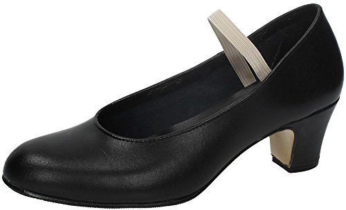 MADE IN SPAIN 16 Flamingo sko läder flicka skor svart, svart, 34 EU