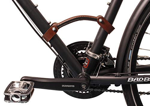 Gusti Transportgriff Leder - Franck B. Fahrradträger Fahrradrahmen-Tragegriff Griff Rennrad Aluminiumrahmen Braun