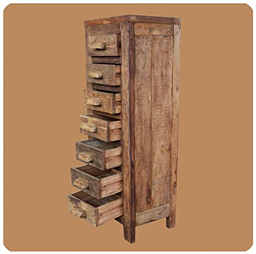 Simandra Teak Altholz massiv Schubladenschrank Highboard Wohnzimmer 140 x 50 cm