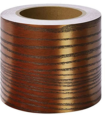 Guest Ruyunlai Selbstklebende Wandaufkleber Grenze 12cm X 500cm, Tapetenbordüre Selbstklebend Bordüre, Wasserdichte Wandbordüre für Zuhause Büro Hotel DIY Dekoration Geprägtes rotes Sandelholz