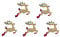 Syntego 5pcs Rhinestone Reindeer Embellishments with Holly Antlers for Christmas and Scrapbooking